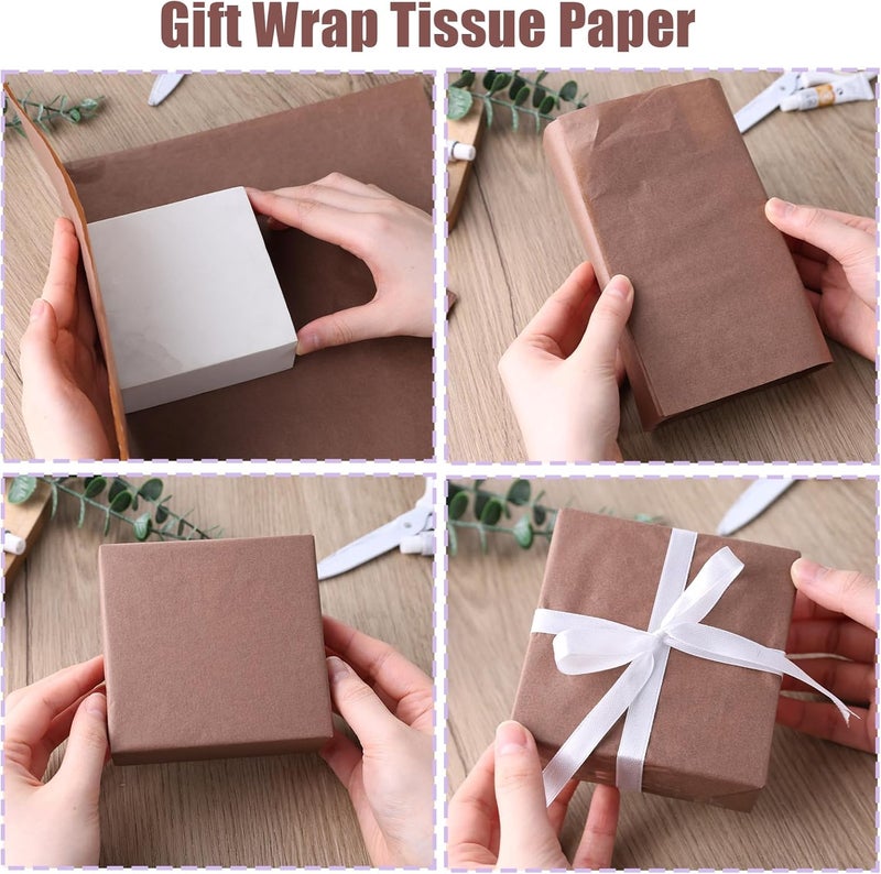 Koogel 120 Sheets Tissue Paper Bulk, 14x20 Inch Brown Gift Wrapping Paper for Wedding Decorations Birthday Party Supplies DIY Craft Projects Bulk Packaging - Image 4